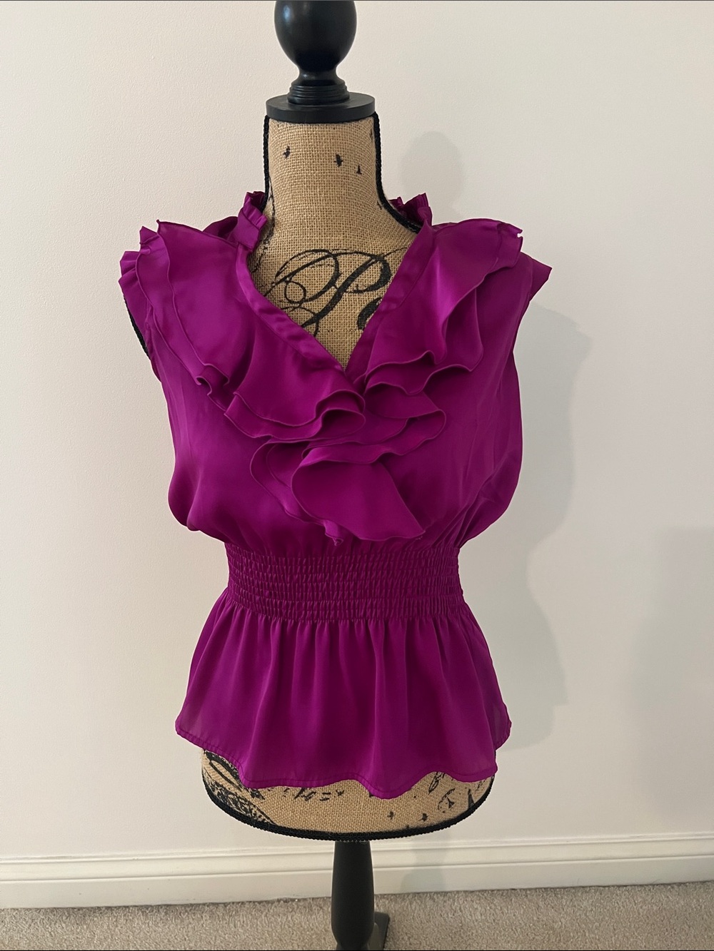 Candie's Bold Fuchsia Ruffle Sleeveless Blouse